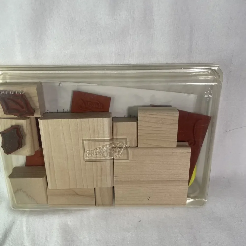 Stampin Up Stamps Pretty POINSETTIA Wood Mounted Christmas Most Still Unused